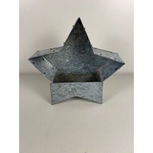 Galvanized Metal Star Wall Pocket Planter Rustic Farmhouse Decor Creative Co-Op